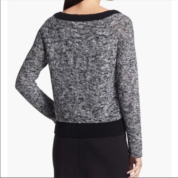 Eileen Fisher Melange Linen Twist Pullover Knit Sweater Size Small Black Casual - Picture 2 of 9